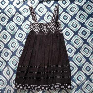 Forever 21 Black Floral Smocked Tank Top
